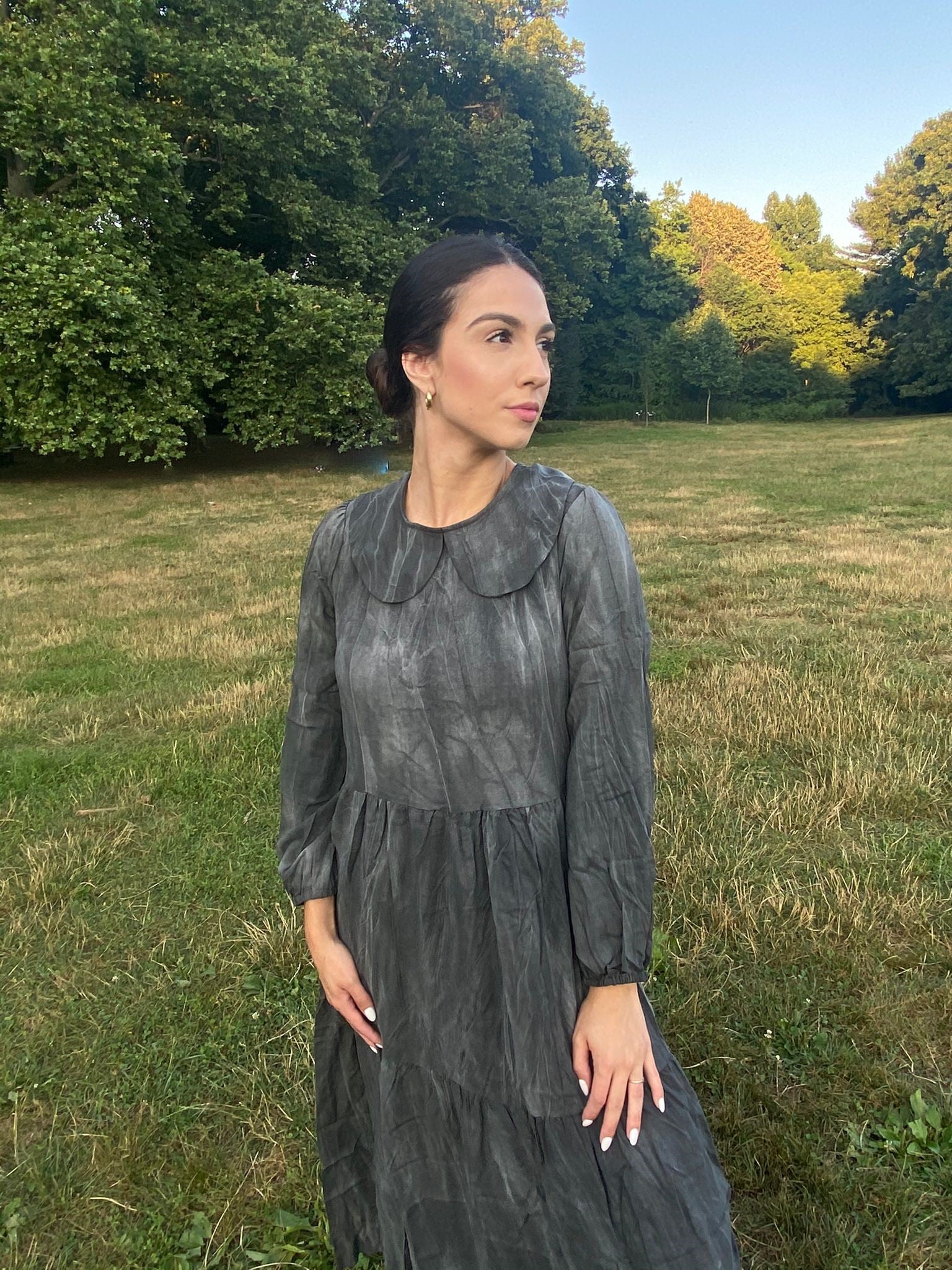 Peter Pan Collar Tiered Dress